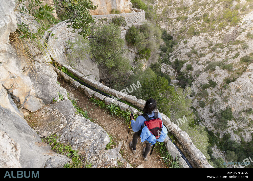 ancient ditch of Solleric, torrent of Almadrà, sierra de Tramuntana, mallorca, balearic islands, spain, europe.