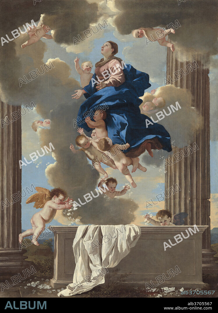 NICOLAS POUSSIN. The Assumption of the Virgin. Dated: c. 1630/1632. Dimensions: overall: 134.4 x 98.1 cm (52 15/16 x 38 5/8 in.)  framed: 171.8 x 135.3 x 13.7 cm (67 5/8 x 53 1/4 x 5 3/8 in.). Medium: oil on canvas.