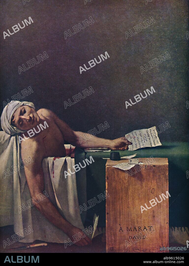 JACQUES LOUIS DAVID. 'Marat assassiné', 1793, (1937). From "Verve - Vol.1, No. 1, December 1937". [Verve, France, 1937].
