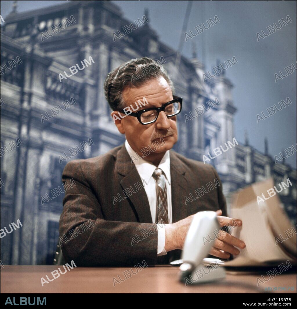 Photograph of Salvador Guillermo Allende Gossens (1908-1973) Chilean physician and politician, known as the first Marxist to become president of a Latin American country through open elections. Dated 1970.
