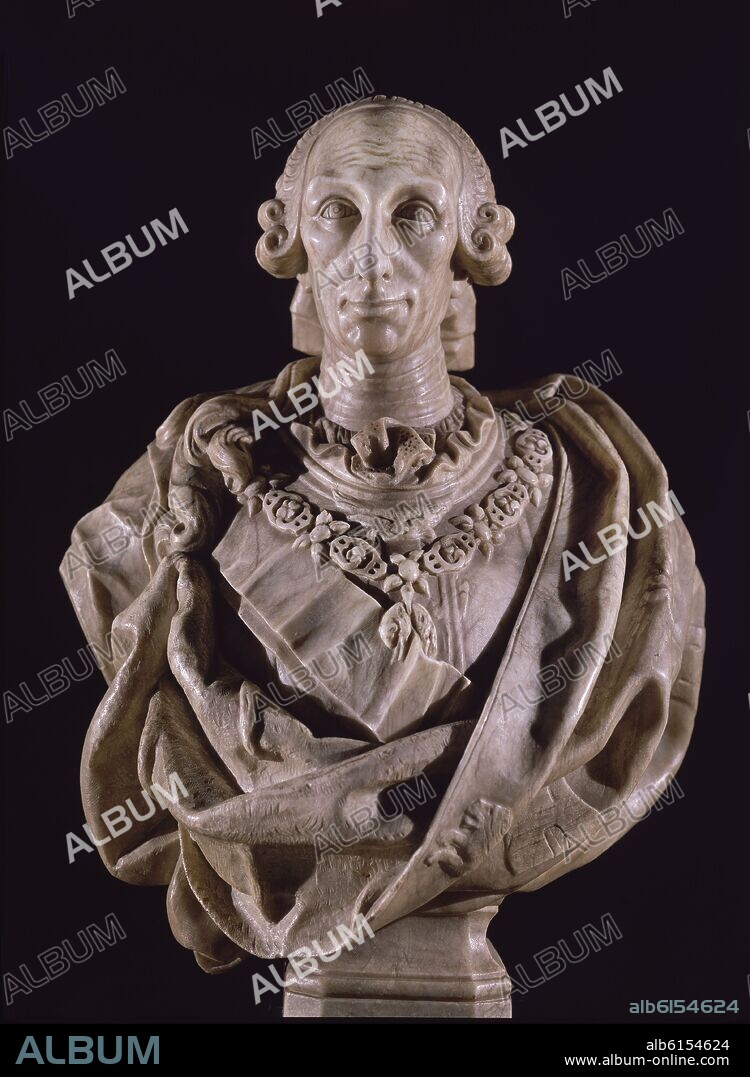 JUAN PASCUAL DE MENA. BUSTO EN MARMOL DE CARLOS III DE BORBON - SIGLO XVIII - NEOCLASICISMO ESPAÑOL.