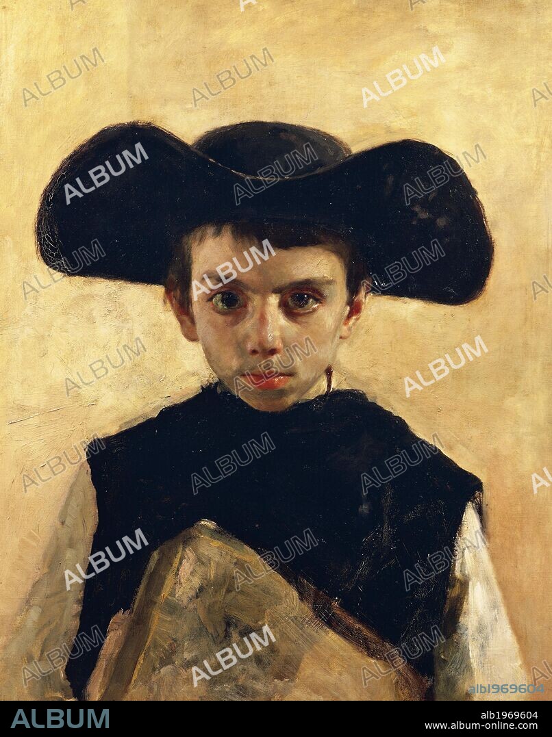 Prevetariello (little priest), 1870, by Antonio Mancini (1852-1930), oil on canvas, 66x53 cm.