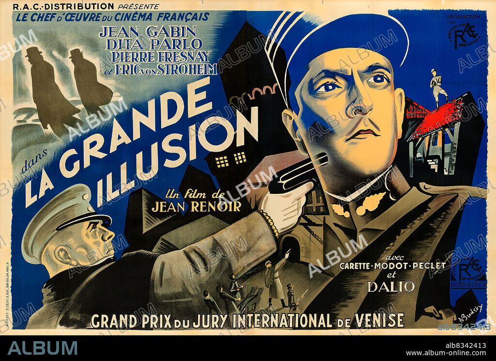 N. BRODSKY. Movie poster La Grande Illusion (The Grand Illusion) by Jean Renoir.