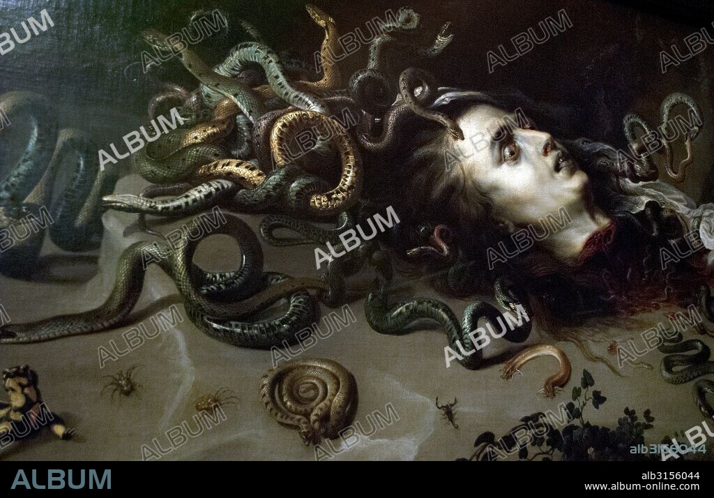 Peter Paul Rubens (1577-1640). Pintor famenco. Medusa, 1617-1618. Muestra la cabeza cortada de Mesusa. Las serpientes pintadas se han atribuido a Frans Snyders. Museo de Historia del Arte (Kunsthistorisches Museum). Viena. Austria.