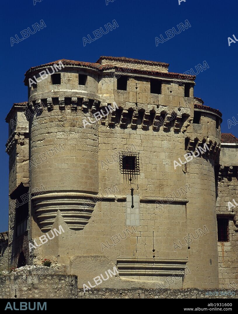 Spain. Castile and Leon. Cuellar. The Castle of the Dukes of Alburquerque or Cuellar Castle. Building in different architectural styles between the 13th and 18th century (Gothic and Renaissance styles).