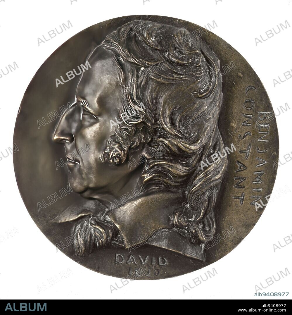 Portrait of Benjamin Constant (1767-1830), writer and politician, David d'Angers, Pierre-Jean, Sculptor, Richard, Louis, Founder, Array, Sculpture, Medallion (sculpture), Dimensions - Work: Diameter: 14.5 cm.