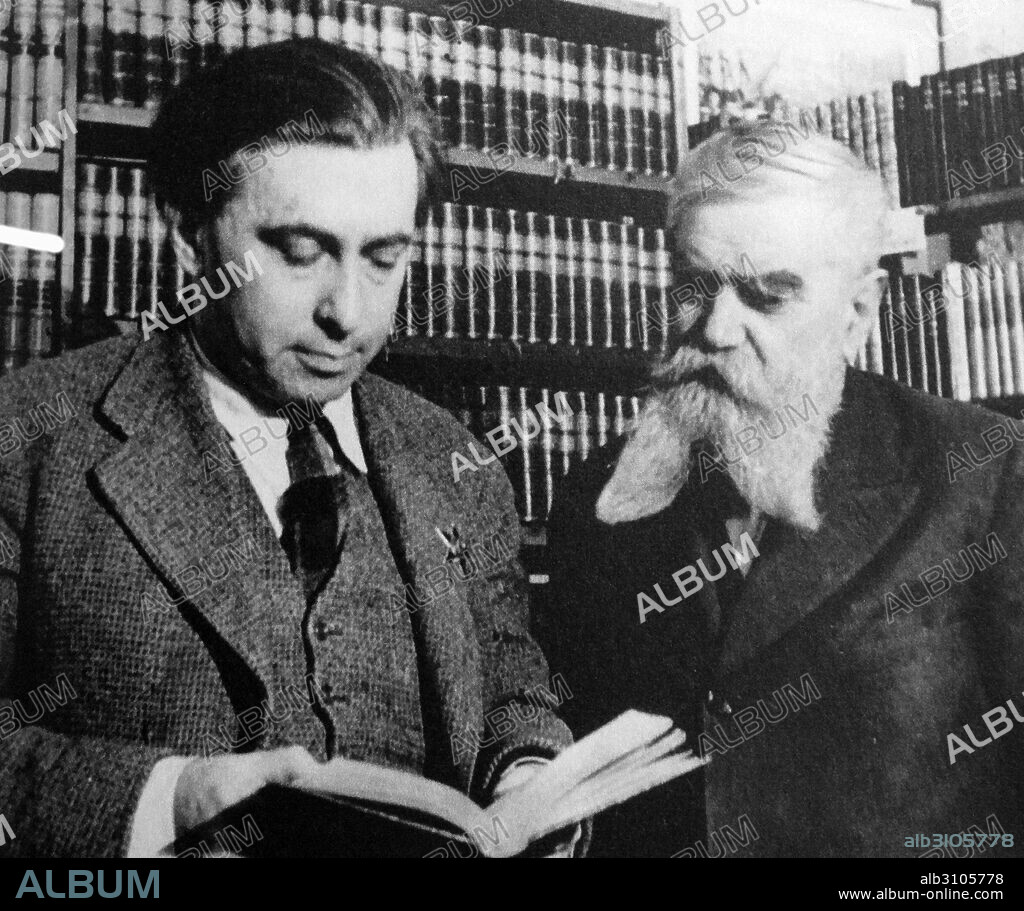 Ilya Grigoryevich Ehrenburg (1891 – 1967) Soviet writer and a journalist with Isidoro Acevedo (1867–1952) Spanish communist.