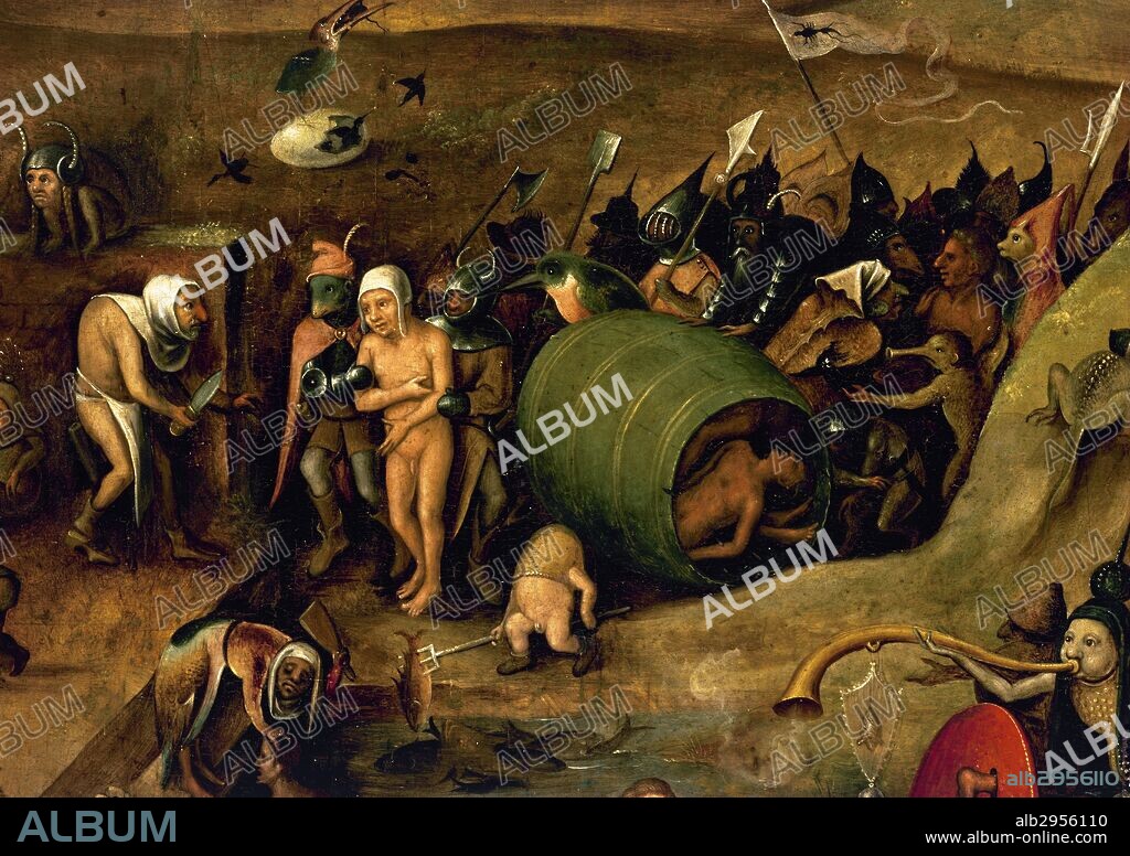 Pieter Huys (ca.1519-ca.1584). Flemish Renaissance painter. The Hell, 1570. Fight of angels, demons and infernal torments. Prado Museum. Madrid. Spain.
