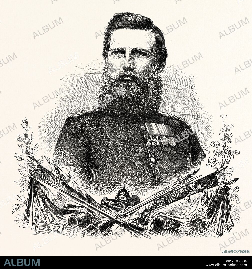 FRANCO-PRUSSIAN WAR: FREDERICK WILLIAM, PRINCE ROYAL OF PRUSSIA, COMMANDER IN CHIEF OF THE 3RD GERMAN ARMY (ARMY SOUTH), ENGRAVING 1870.