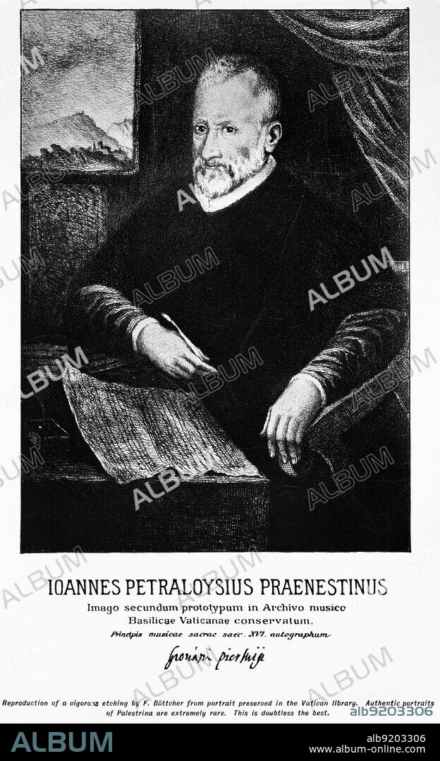 Giovanni Pierluigi da Palestrina (1525 or 1526-1594) was an Italian Renaissance composer of sacred music. He had a lasting influence on the development of church music, and his work has often been seen as the culmination of Renaissance polyphony. 20th and 21st century scholarship retains the view that Palestrina was a strong and refined composer whose music represents a summit of technical perfection.