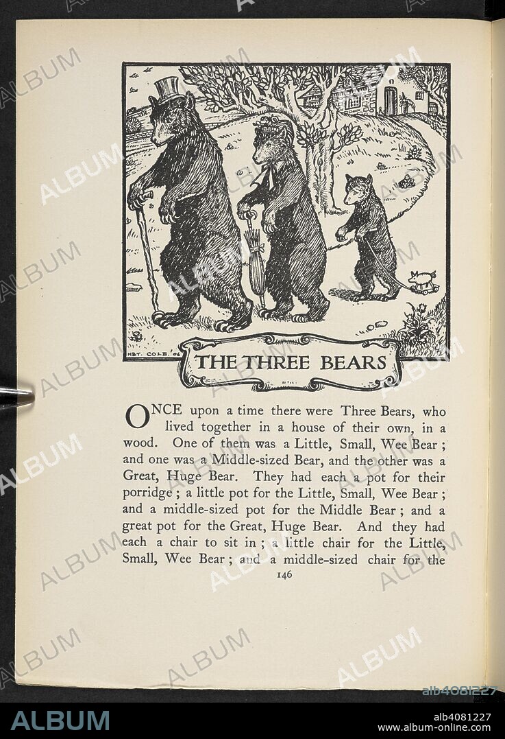 The three bears. Fairy-Gold: a book of old English fairy tales, chosen by Ernest Rhys, illustrated by Herbert Cole. London : J. M. Dent & Co., 1906. Source: 12411.d.22 page 146.