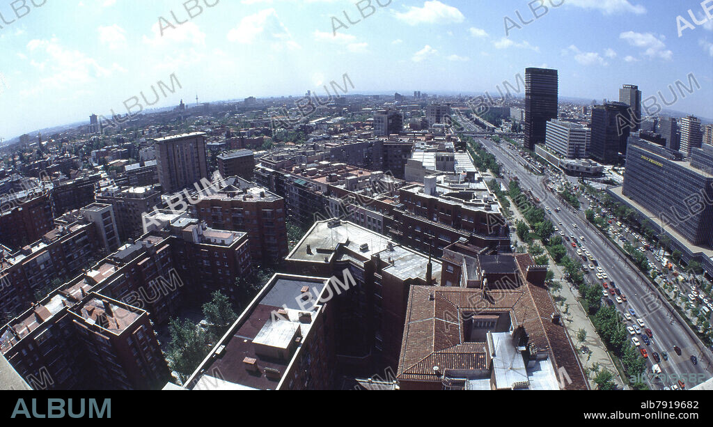 PANORAMICA OJO DE PEZ DESDE EDIFICIO LIMA HACIA CENTRO - FOTO AÑOS 80.
