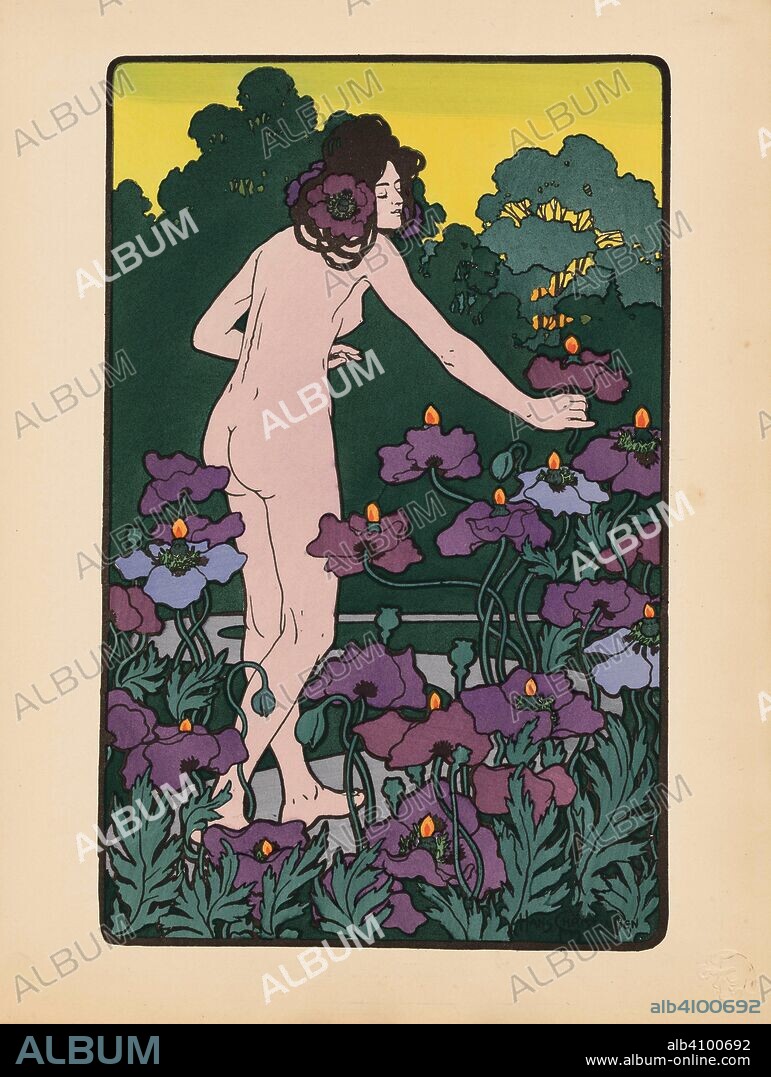 HANS CHRISTIANSEN. L'Heure du bergère from the album L'Estampe moderne (Album XI). Dimensions: 40.7 cm x 30.8 cm, 35 cm x 22.3 cm.