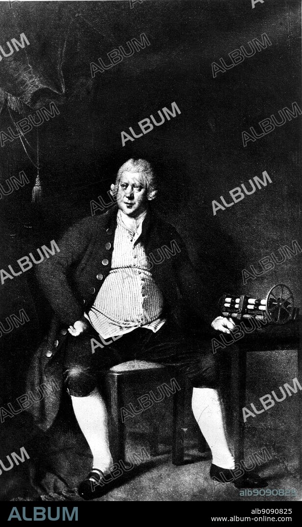 Sir Richard Arkwright (b. the last of 13 children December 23, 1732, d. August 3, 1792) was an Englishman credited with the Spinning Frame  later renamed the Water Frame following the transition to water power. The spinning frame - loosely based on the Spinning Jenny of James Hargreaves - was developed in 1769, and the world's first water-powered cotton mill was built in 1771 at Cromford, Derbyshire, (now one of the Derwent Valley Mills) creating one of the catalysts for the Industrial Revolution. He was knighted in 1786.