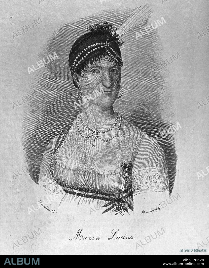 MIRANDA. MARIA LUISA - ILUSTRACION DE LA OBRA GUERRA DE LA INDEPENDENCIA ESCRITA POR MIGUEL AGUSTIN PRINCIPE PUBLICADA  EN MADRID 1842-1846.