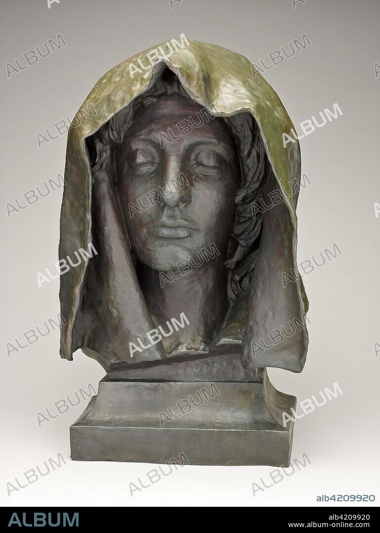 Bust from the Adams Memorial. Augustus Saint-Gaudens; American, born Ireland, 1848-1907. Date: 1892-1893. Dimensions: 51.4 × 30.5 × 26.7 (20 1/4 × 12 × 10 1/2 in.). Bronze. Origin: United States.