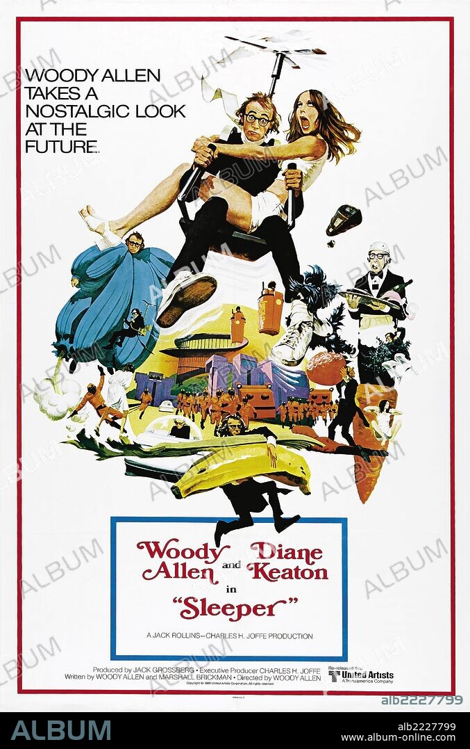 Poster of SLEEPER, 1973, directed by WOODY ALLEN. Copyright UNITED ARTISTS.