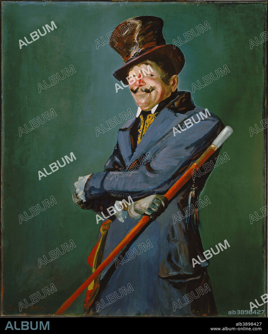 GEORGE LUKS. Otis Skinner as Col. Philippe Bridau. Date/Period: 1919. Painting. Oil on canvas. Height: 52 mm (2.04 in); Width: 44 mm (1.73 in).