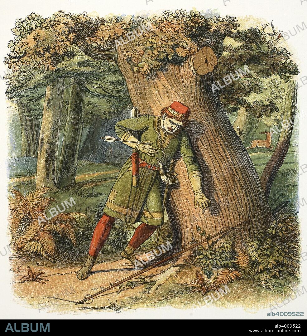Death of William II of England, 1100 (1864). William II (Rufus) (1056-1100), King of England from 1087, was shot and killed by an arrow while hunting in the New Forest. The third son of William the Conqueror, he was a widely unpopular ruler, leading some historians to theorise that his death was not an accident.