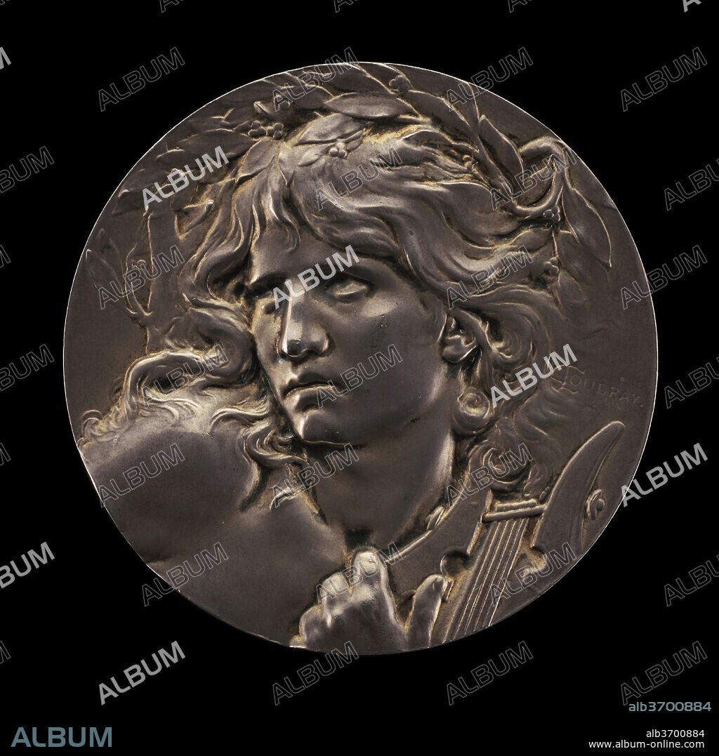 MARIE-ALEXANDRE-LUCIEN COUDRAY. Orpheus [obverse]. Dated: c. 1893. Dimensions: overall (diameter): 6.84 cm (2 11/16 in.)  gross weight: 156.59 gr (0.345 lb.)  axis: 12:00. Medium: silver.