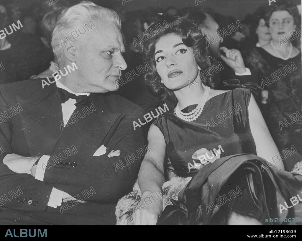 ANTONIO GHIRINCHELLI AND MARIA CALLAS AT THE OPERA. 6 FEBRUARY 1960.
