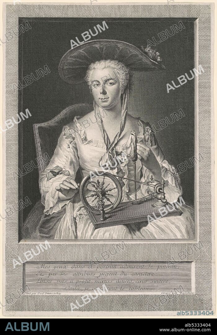 JEAN JOSEPH BALECHOU. Madame Arlon Spinning Silk, 1739.