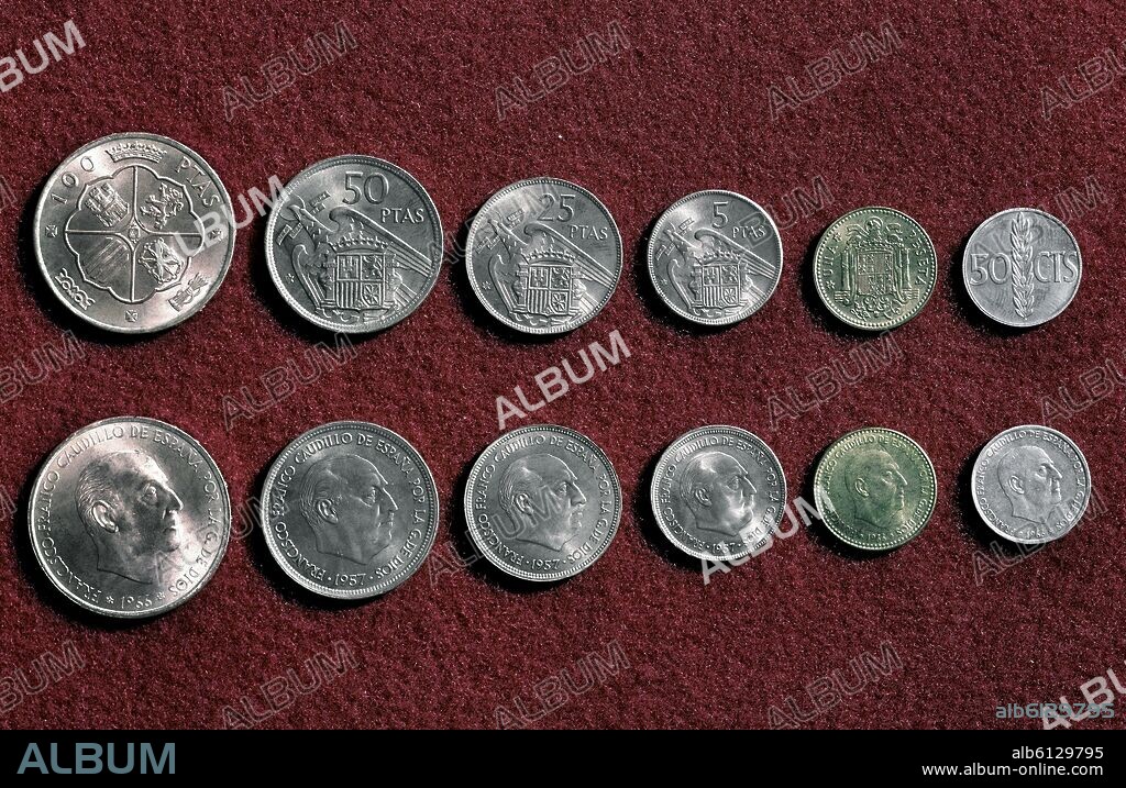 MONEDAS ESPANOLAS DE CURSO LEGAL EN 1968.