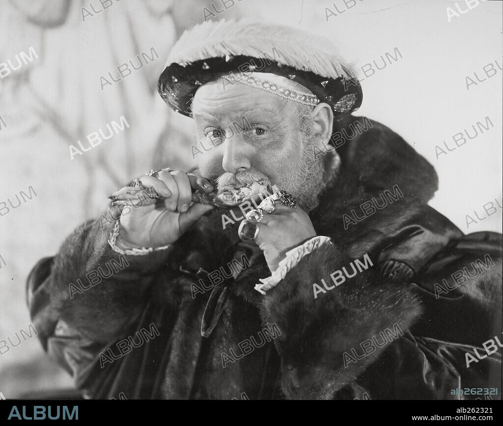 HEINRICH VIII. VON ENGLAND and CHARLES LAUGHTON. CHARLES LAUGHTON in THE PRIVATE LIFE OF HENRY VIII, 1933, directed by ALEXANDER KORDA. Copyright UNITED ARTISTS.