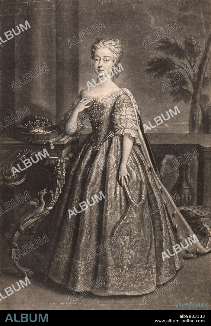 Amelia Sophie Eleonore of Great Britain (10 June 1711-31 October 1786) was a British princess of the House of Hanover, Historic, digitally restored reproduction of an original of the period.