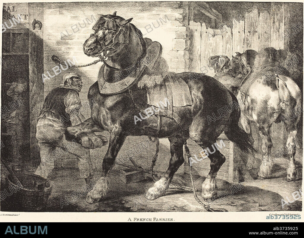 THéODORE GéRICAULT. A French Farrier. Dated: 1821. Medium: lithograph.