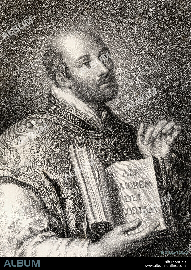 Saint Ignatius of Loyola 1491-1556 Spanish theologian and Jesuit Founder of Society of Jesus From the book 'Gallery of Portraits' published London 1833.
