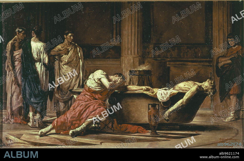 Death of Seneca', oil painting, Lucius Annaeus Seneca (4 BC -65 AD), Latin philosopher, writer and politician, born in Córdoba.