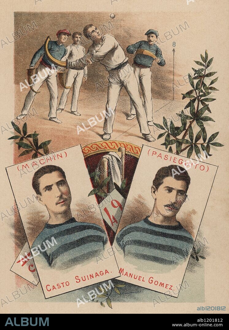 Carlos Suinaga "Machín", y Manuel Gómez Abascal "Pasieguito" (1874-?). Pelotaris.