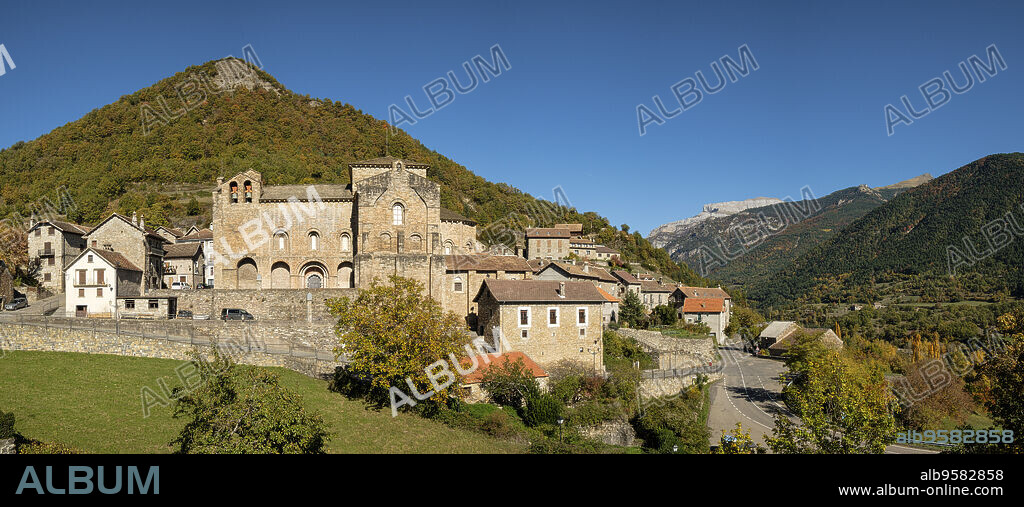 Monastery of San Pedro de Siresa, Romanesque, 9th-13th century, Siresa, Valley of Hecho, western valleys, Pyrenean mountain range, province of Huesca, Aragon, Spain, europe.