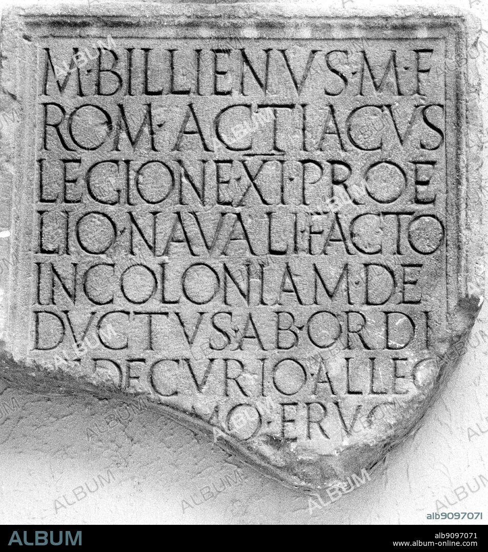 Cast of an inscription to Marco Binien (?) and Aziaco of the XI legion which fought in the Battle of Actium. The Battle of Actium. The Battle of Actium was a Roman battle between Octavian (Augustus) on one side and Mark Antony and Cleopatra, on the other.
