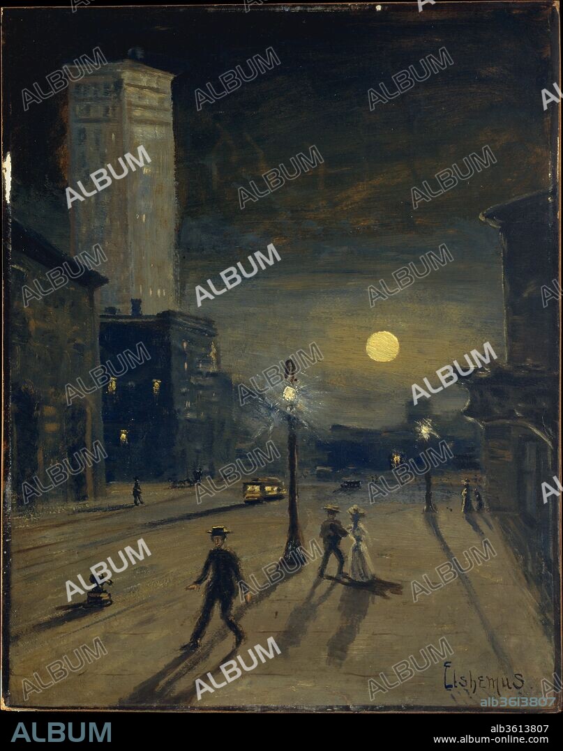 New York at Night. Artist: Louis Michel Eilshemius (American, Newark, New Jersey 1864-1941 New York). Dimensions: 28 x 22 1/4 in. (71.1 x 56.5 cm). Date: ca. 1910.