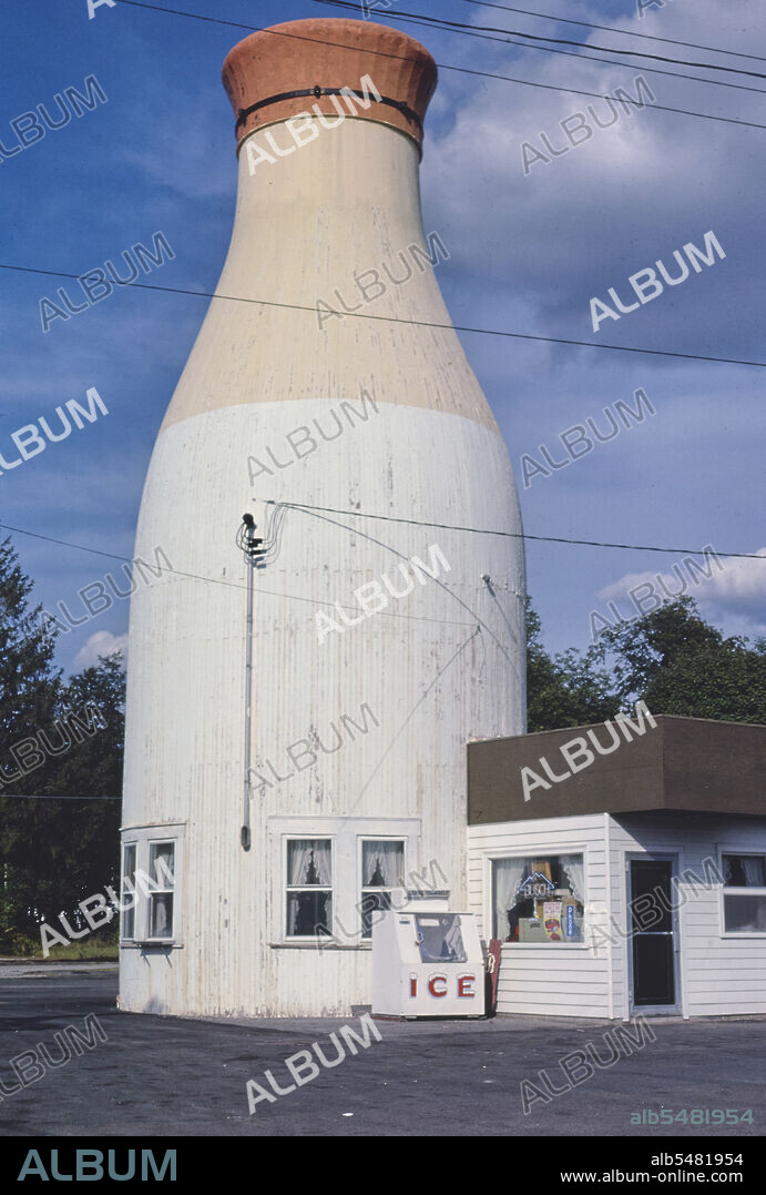 1980s America -  The Milk Bottle Restaurant, Raynham, Massachusetts 1984 (date per original caption).
