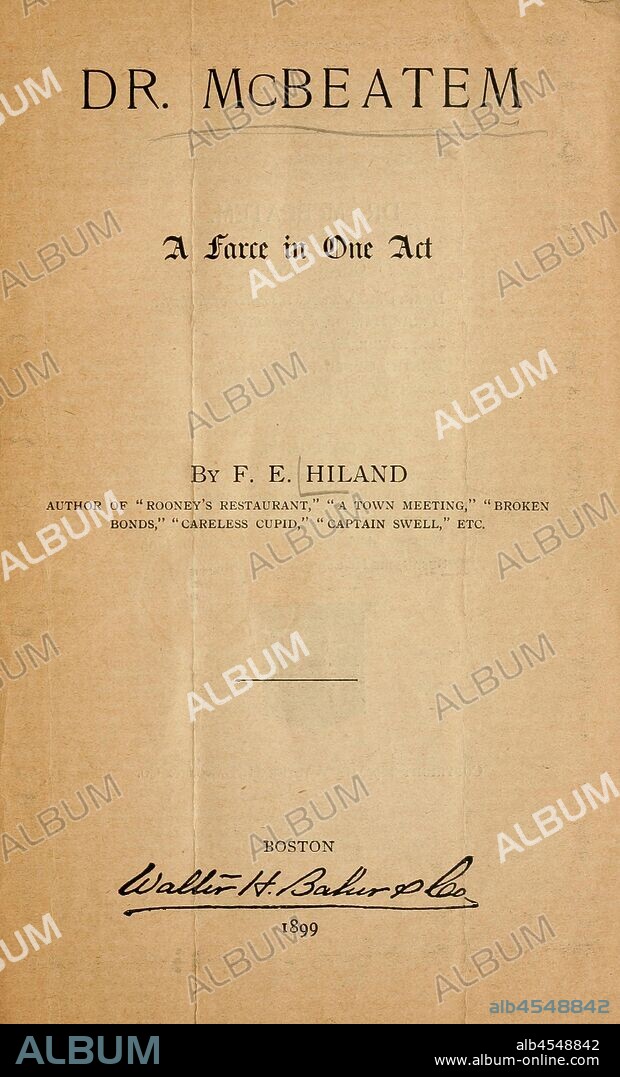 Dr. McBeatem : a farce in one act : Hiland, F. E. (Frank E.).