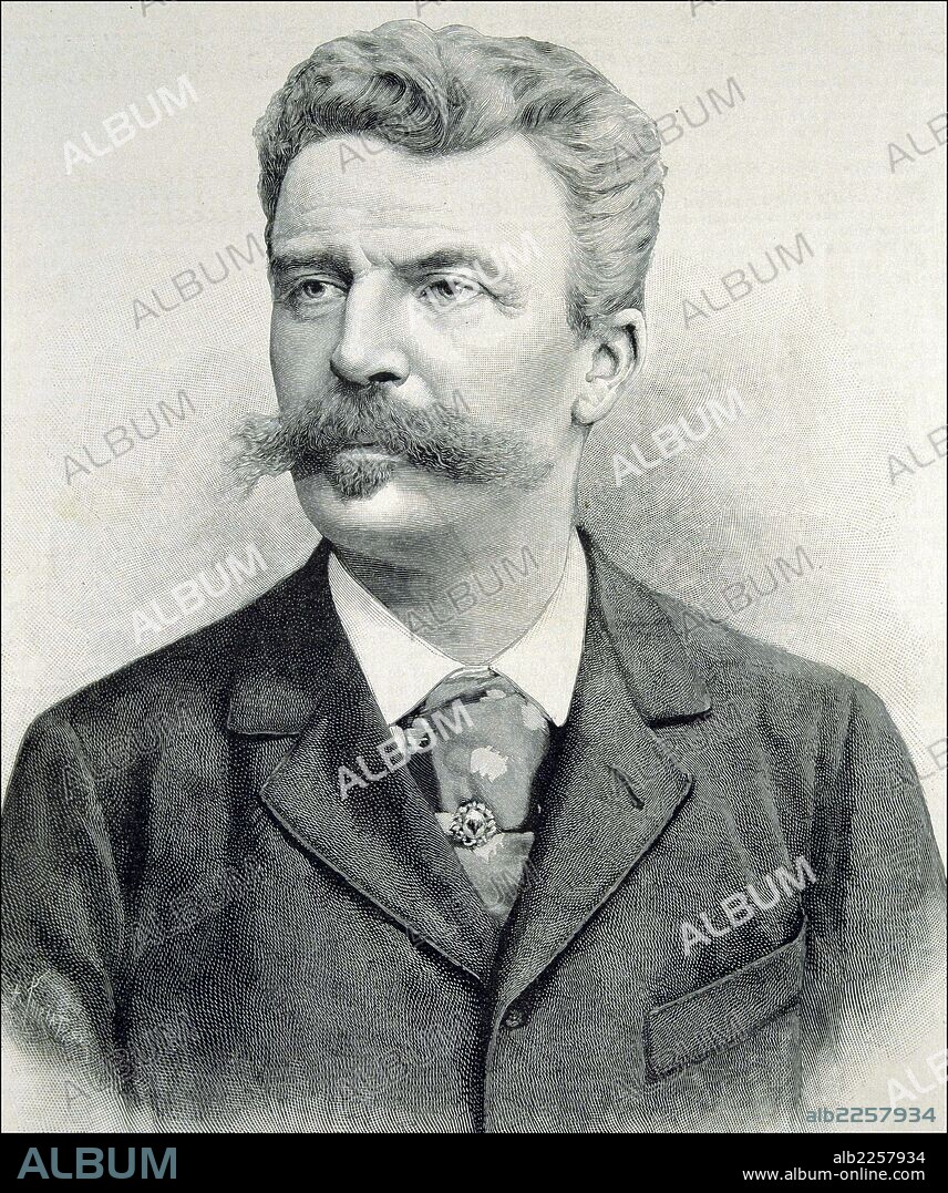 MAUPASSANT , GUY DE. ESCRITOR FRANCES. 1850 - 1893. GRABADO DE L`ILLUSTRATION , AÑO 1893.