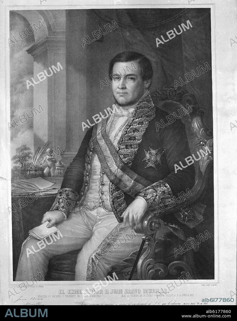DON JUAN BRAVO MURILLO MINISTRO DE HACIENDA Y PRESIDENTE DEL CONSEJO DE MINISTROS - S XIX.