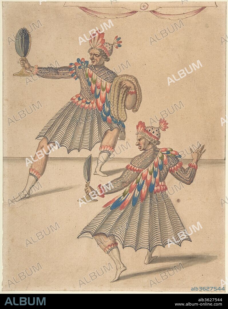 DANIEL RABEL. Drawing of Two 'Americans' for Ballet de la Douairière de