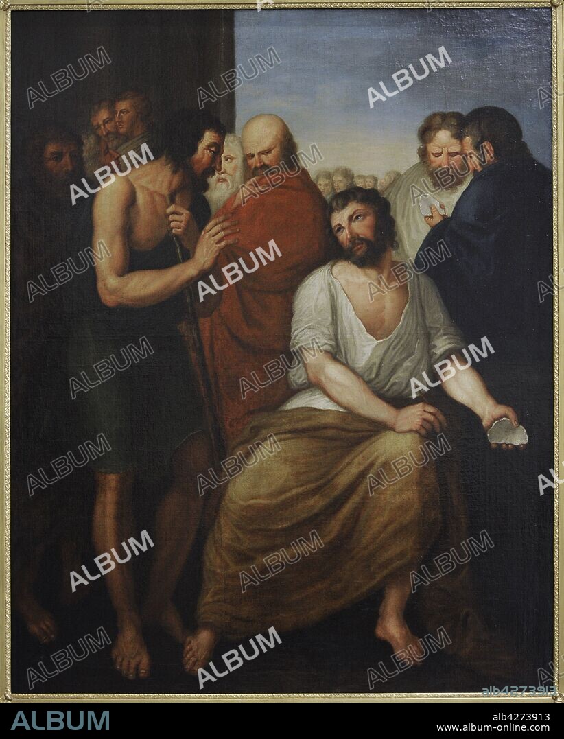Aristides (530-468 BC). Athenian statesman. The Ostracism of Aristides, ca.1800, by Franciszek Smuglewicz (1745-1807). Oil on canvas. 19th Century Polish Art Gallery (Sukiennice Museum). National Museum of Krakow. Poland.