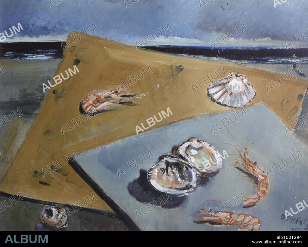 Still Life With Shrimp by Filippo de Pisis, oil on canvas, 1896-1956, Italy, Milan, Pinacoteca di Brera.