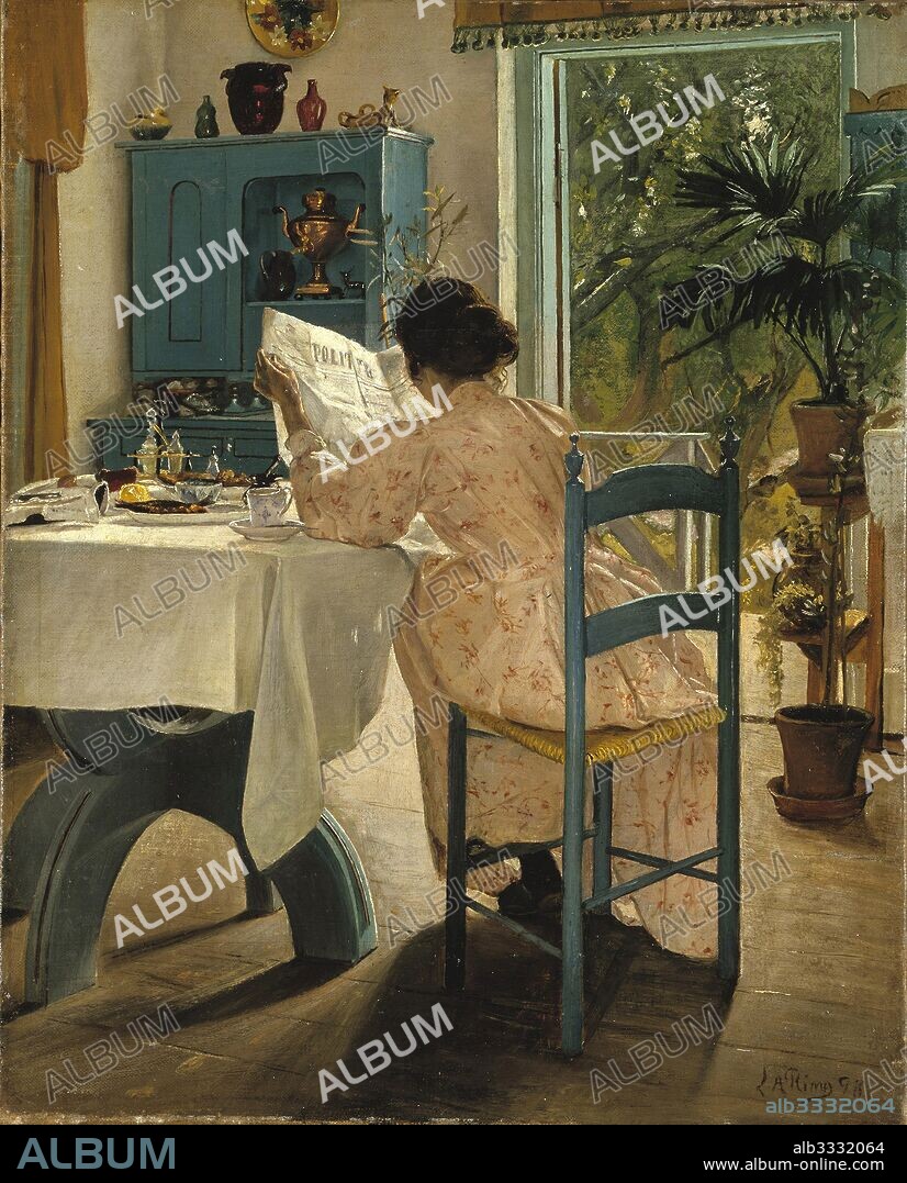 LAURITS ANDERSEN RING. Breakfast with the morning newspaper.