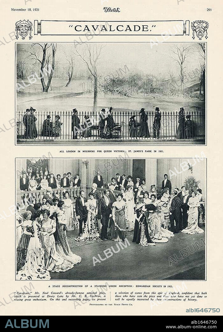 1931 Advert for 'Cavalcade' a play by Noel Cowerd.