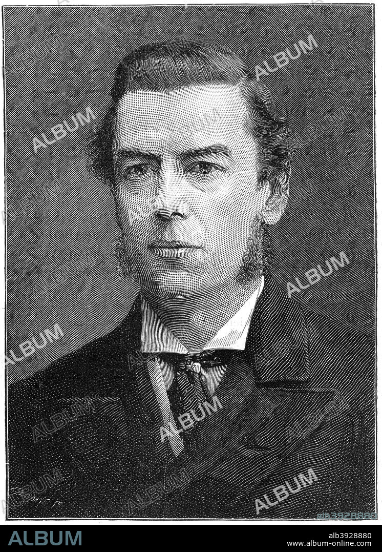 Joseph Chamberlain, British Liberal politician, 1900. Chamberlain (1836-1914) served in the cabinet as President of the Board of Trade and later as Secretary of State for the Colonies, an office he held at the time of the Boer War. He was the father of (Joseph) Austen Chamberlain (1863-1903) and (Arthur) Neville Chamberlain (1869-1940). A print from The Life and Times of Queen Victoria, by Robert Wilson, Volume IV, Cassell and Company, London, Paris, New York, Melbourne, 1900.