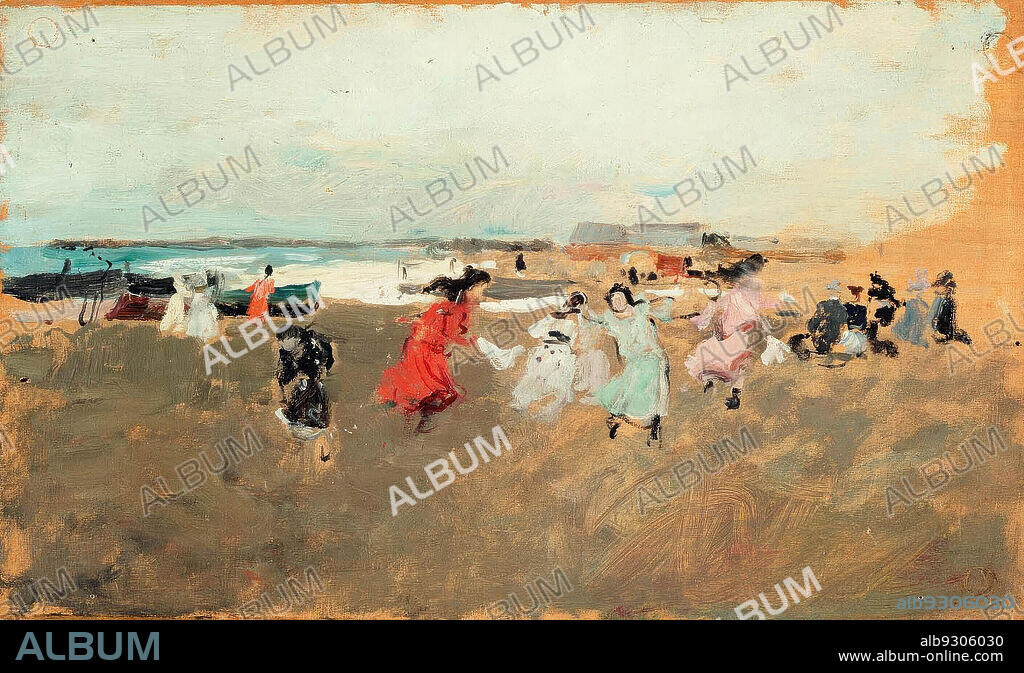 JOAQUIN SOROLLA. Joaquín Sorolla/ Playa de Valencia, 1900. Óleo sobre lienzo.
