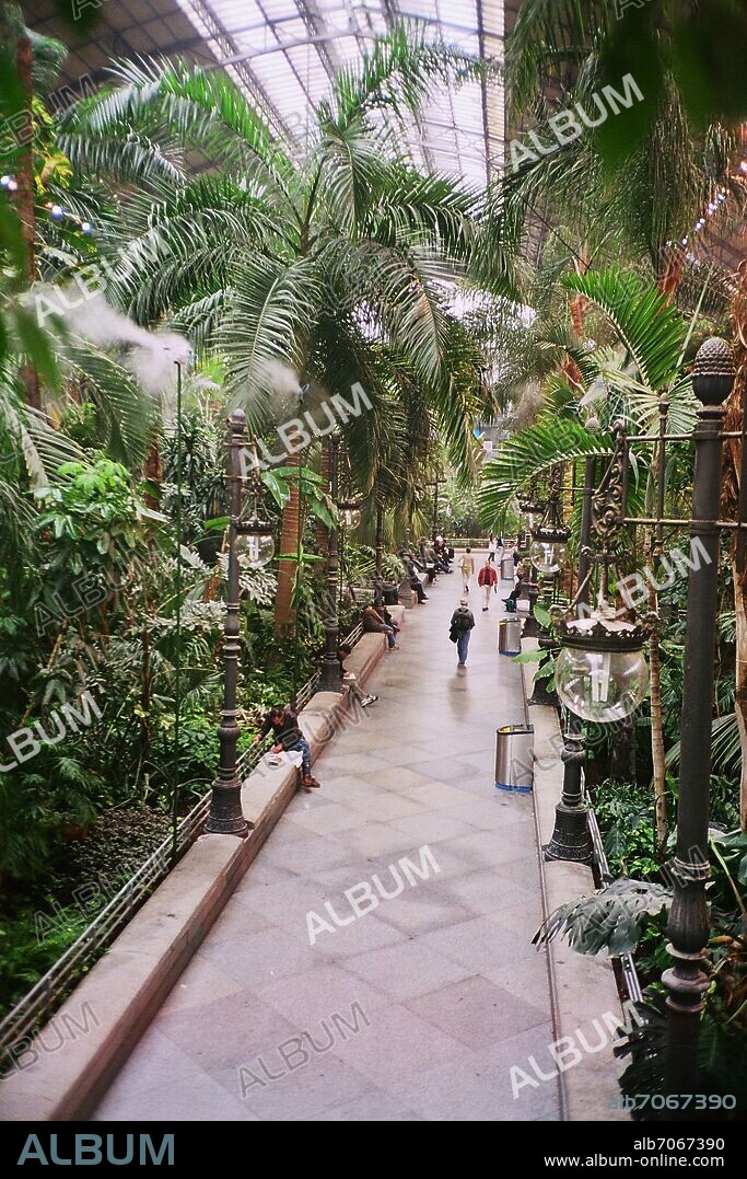 RAFAEL MONEO. VESTIBULO CENTRAL CON PLANTAS DE LA ESTACION DE ATOCHA - JARDIN TROPICAL.