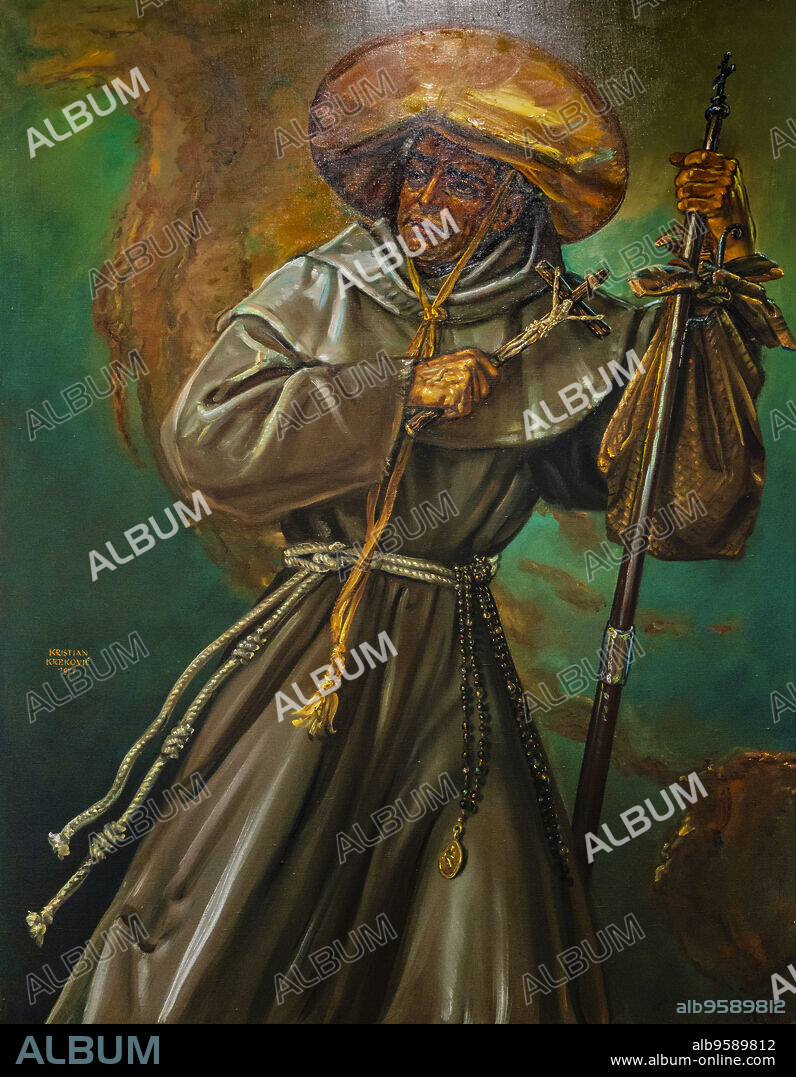 Kristian Krekovic, Fra Juníper Serra, 1977, oil on canvas, krekovic museum, Palma, Majorca, Balearic Islands, Spain.