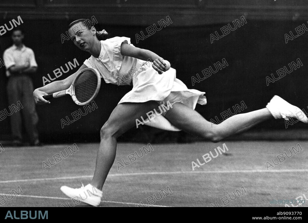 Gussy Moran, 1949, shocked audiences with her lace trimmed panties. The Encyclopedia of Tennis page 240.